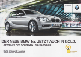 BMW 1 'Golden Lenkrad winner', fact card, 21x15 cm, Germany, 2011