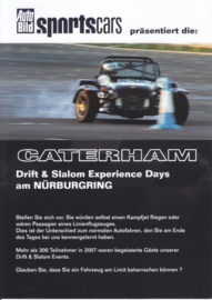 Caterham Drift & Slalom Experience days brochure,  4 pages, about 2009, German language