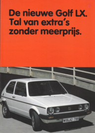 Golf LX brochure, A4-size, 4 pages, 1983, Dutch language