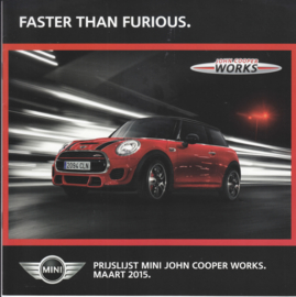 John Cooper Works pricelist brochure, 12 pages, Dutch language, 03/2015 %