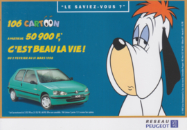 106 Cartoon Hatchback postcard, A6-size, 01/1998, French language