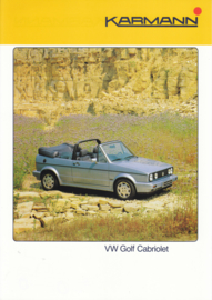 VW Golf Cabriolet by Karmann brochure, 2 pages, about 1987, German language