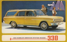 American 330 Station Wagon, US postcard, standard size, 1964, # AM-64-3056D