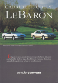 Le Baron Cabriolet/Coupe brochure, A4-size, 4 pages, 1991, French language