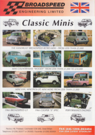 Broadspeed Classic Minis, leaflet, English language, about 1995