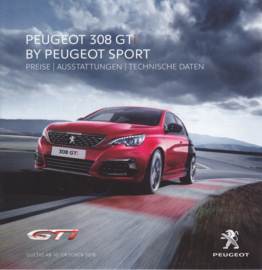 308 GTi pricelist brochure, 4 pages, German language, 10/2018