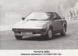Toyota MR 2, press photo, UK, 10/1984