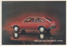 Chevette Hatchback Sedan,  US postcard, standard size, 1980