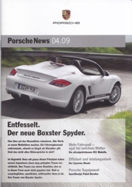 News 04/2009 with Boxster Spyder, 24 pages, 11/09, German language