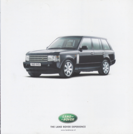 Range Rover intro folder, 6 square pages, 2002, Dutch language