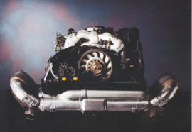 Genuine parts - complete 911 engine postcard,  DIN A6-size, issued mid 1990s