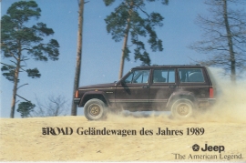 Jeep Cherokee AWD of the year 1989, sticker, 11,5 x 7,5 cm