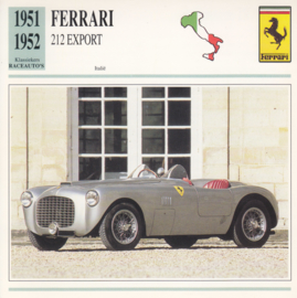 Ferrari 212 Export card, Dutch language, D5 019 02-10