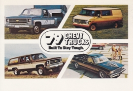 Chevy Trucks, 4 models, US postcard, standard size, 1979
