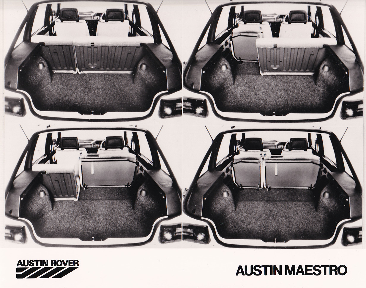 Austin Maestro rear seat configurations, press photo, Germany, 1984