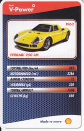 Ferrari 250 LM 1963 collector card, small size,  Shell V-Power issue, 2007 (# 14 of 24)