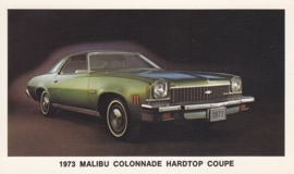 Malibu Colonnade Hardtop Coupe,  US postcard, standard size, 1973