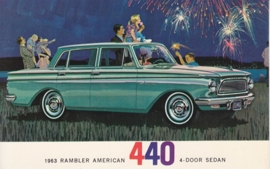 American 440 4-Door Sedan, US postcard, standard size, 1963, # AM-63-2037D