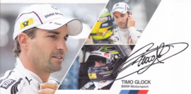 DTM driver Timo Glock, oblong autogram card, 2014, German/English