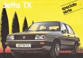 Jetta TX leaflet, A4-size, 2 pages, Dutch language, 01/1986, Belgium