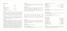 Speed 8 specs. & prices, 2 pages, English language, 1991 *