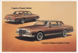 Caprice Classic Sedan & Landau Coupe,  US postcard, standard size, 1981