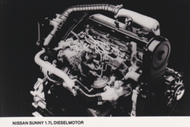 Nissan Sunny 1.7 Diesel engine, press photo, Dutch, 02/1983