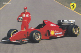 Formula One autogram postcard with driver Eddie Irvine, 1996, # 1074