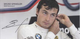 DTM driver Bruno Spengler, oblong autogram card, 2015, German/English