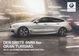 BMW 6-series Gran Turismo, fact card, 21x15 cm, Germany, c2017