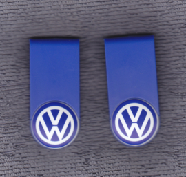 Volkswagen paper clips (2 of the same) with VW round logo, plastic