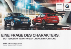 BMW 1 Urban/Sport Line, fact card, 21x15 cm, Germany, c2011
