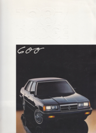 600 Sedan brochure, 12 large pages, 1987, English language, USA