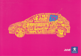 206 Pop'Art Hatchback postcard, A6-size, 1990s, French language