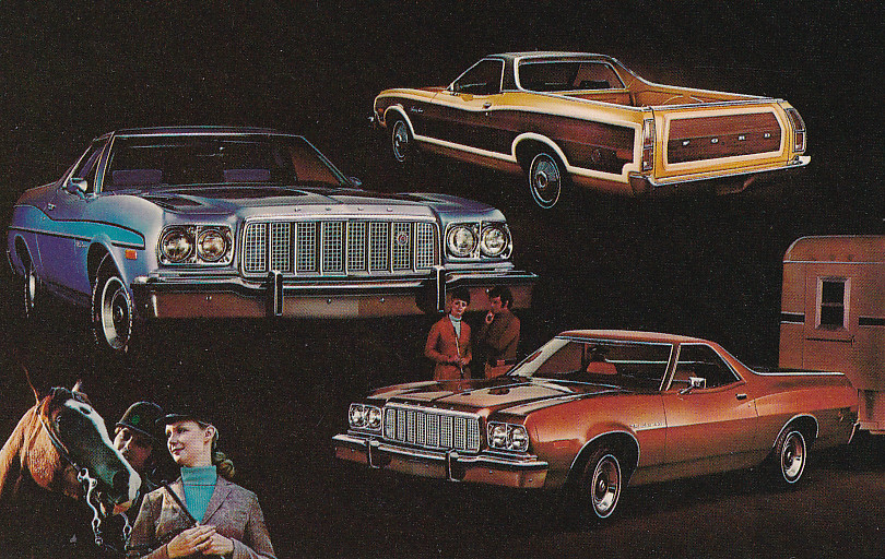 Ranchero 500/Squire/GT, US postcard, standard size, 1975