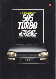 505 Sedan Turbo brochure, 20 pages, A4-size, 1985, Dutch language