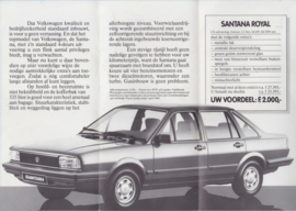 Santana Sedan folder, 6 small pages, Dutch language, 3/1984