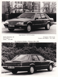Opel  Senator 3.0E CD Sedan, press photo, UK, 14/02/1983