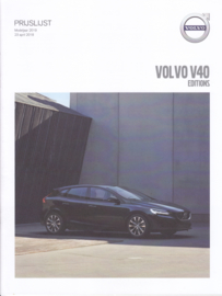 V40 Editions pricelist brochure, 16 pages, MY19, 2018, Dutch language