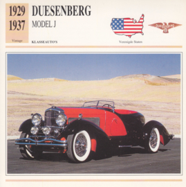 Duesenberg Model J card, Dutch language, D5 019 03-20