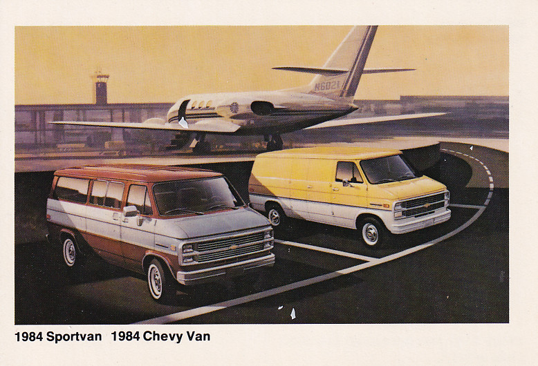 Van & Sportvan,  US postcard, standard size, 1984