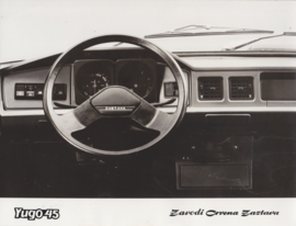 Yugo 45 dashboard, press photo, Belgium, c1984
