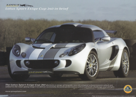 Sport Exige Cup 260 Coupe, 2 page leaflet, DIN A4-size, factory-issued, 2008, English language