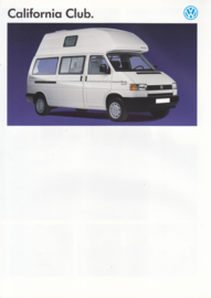California Club camper brochure, 4 pages,  A4-size, Dutch language, 1995