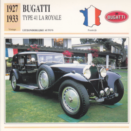 Bugatti Type 41 La Royale card, Dutch language, D5 019 09-02