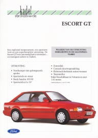 Escort GT brochure, 2 pages, Dutch language, 01/1990 (Belgium)