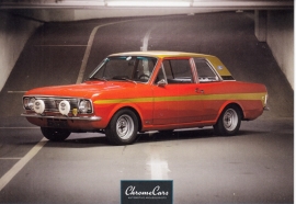 Cortina Lotus Mk 2 1968, postcard of Chromecars classics , 2016