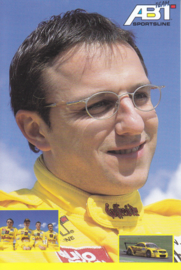 TT with racing driver Christian Abt, unsigned postcard 2001 season, German language