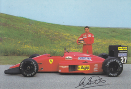 Formula One autogram postcard with driver Michele Alboreto, 1987, # 471