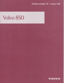 850 pricelist brochure, 8 pages, 1996, Dutch language